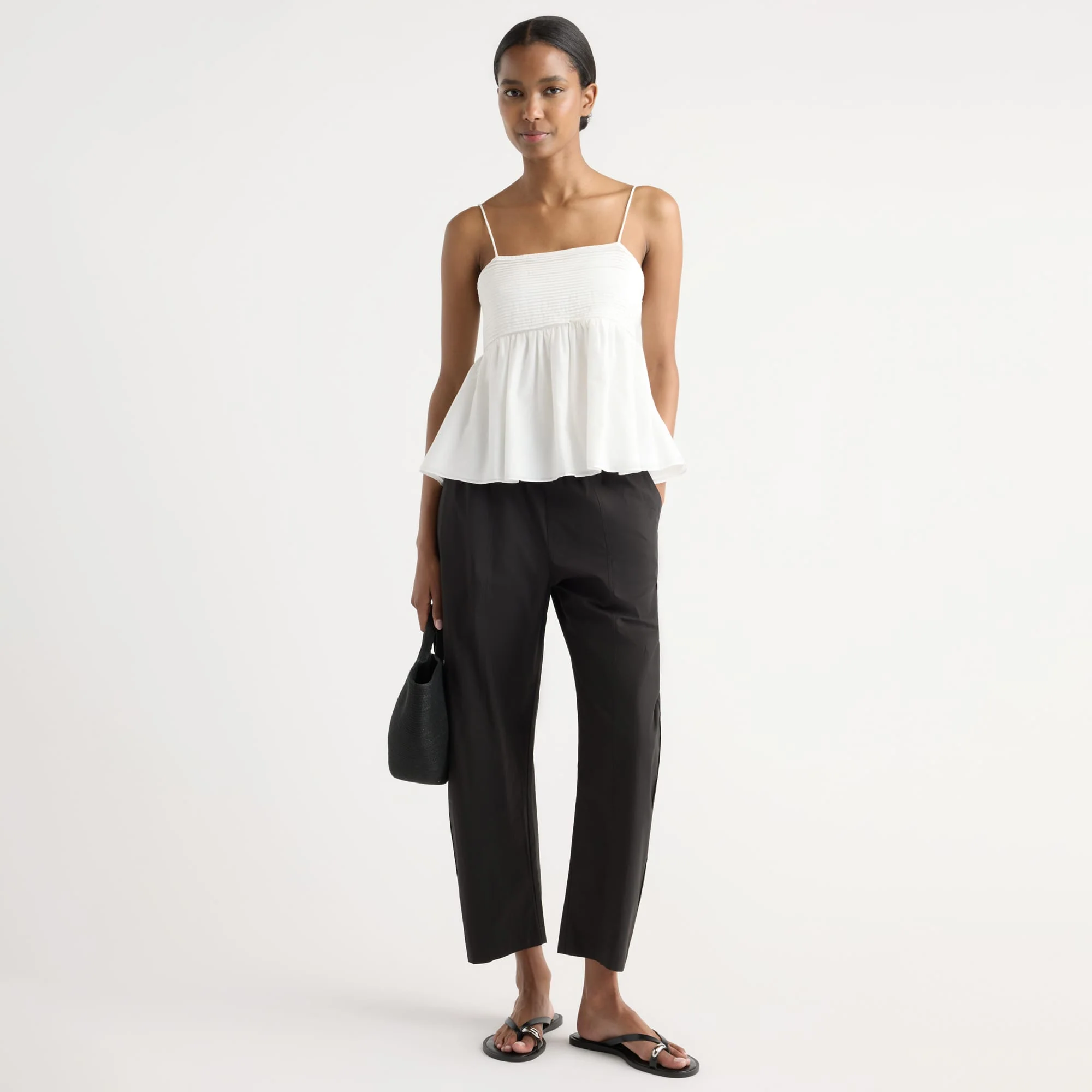 Priya Stretch-Waist Barrel-Leg Pant