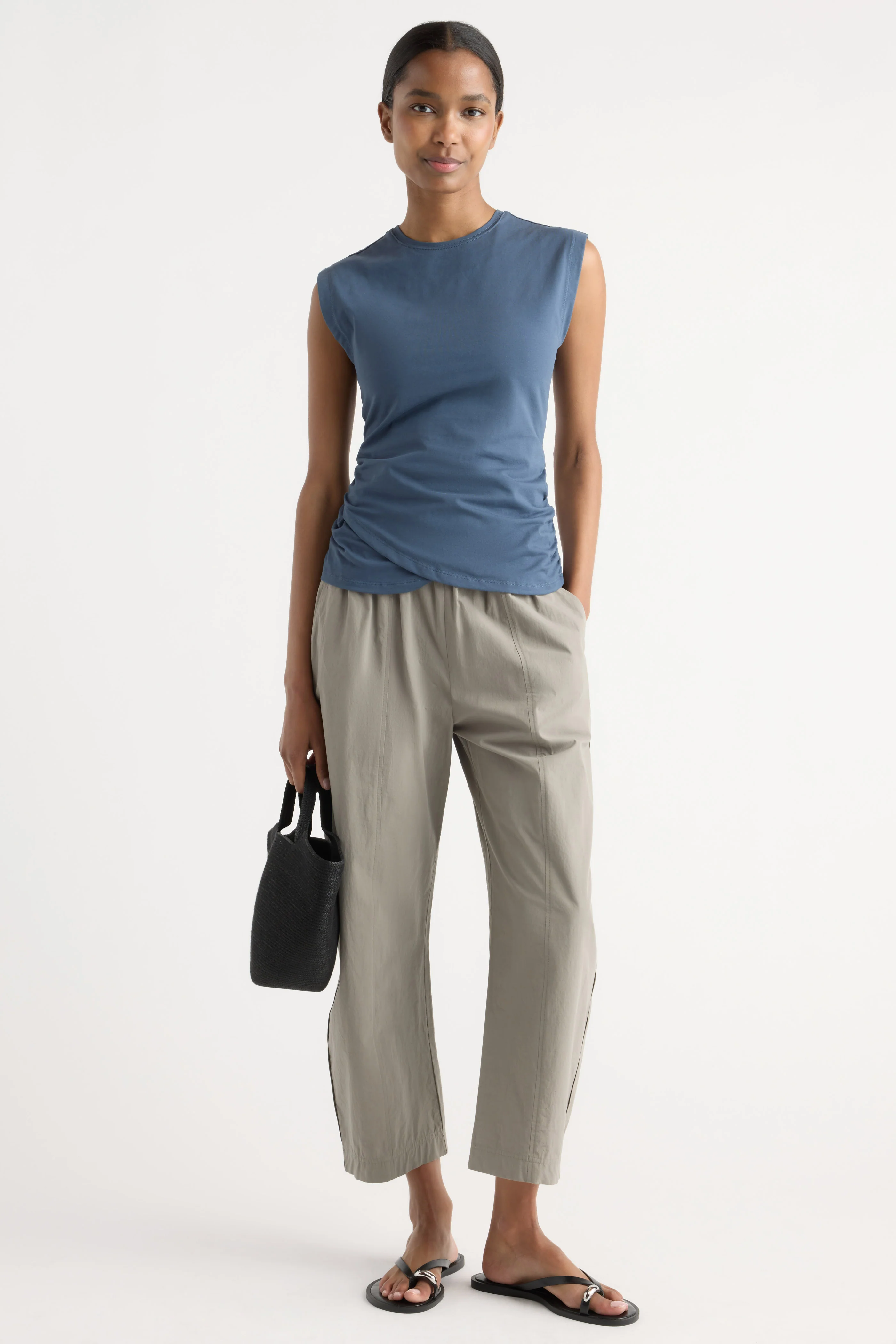 Priya Stretch-Waist Barrel-Leg Pant - Image 2