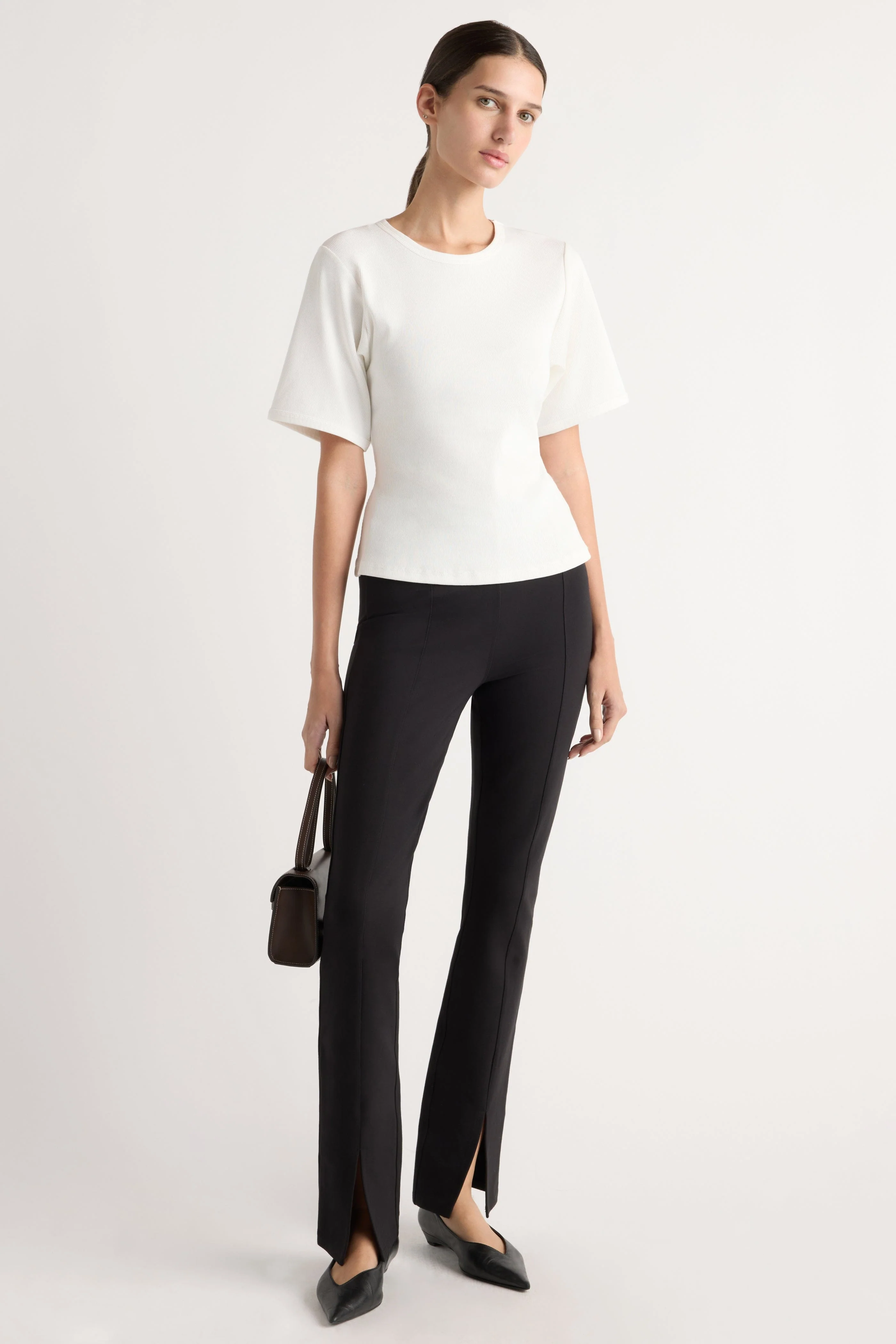 Reanne Ribbed Sculpted Crew-Neck Tee - Image 5