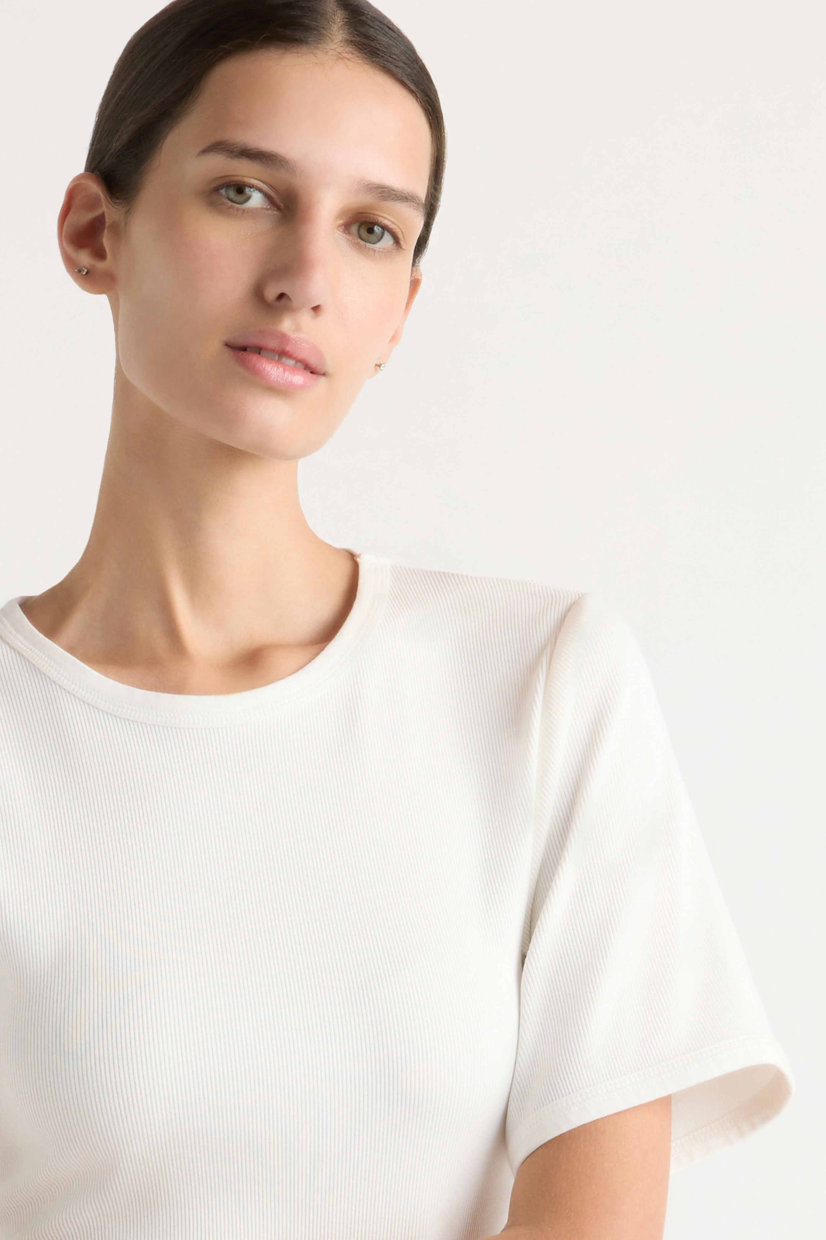 Reanne Ribbed Sculpted Crew-Neck Tee - Image 6