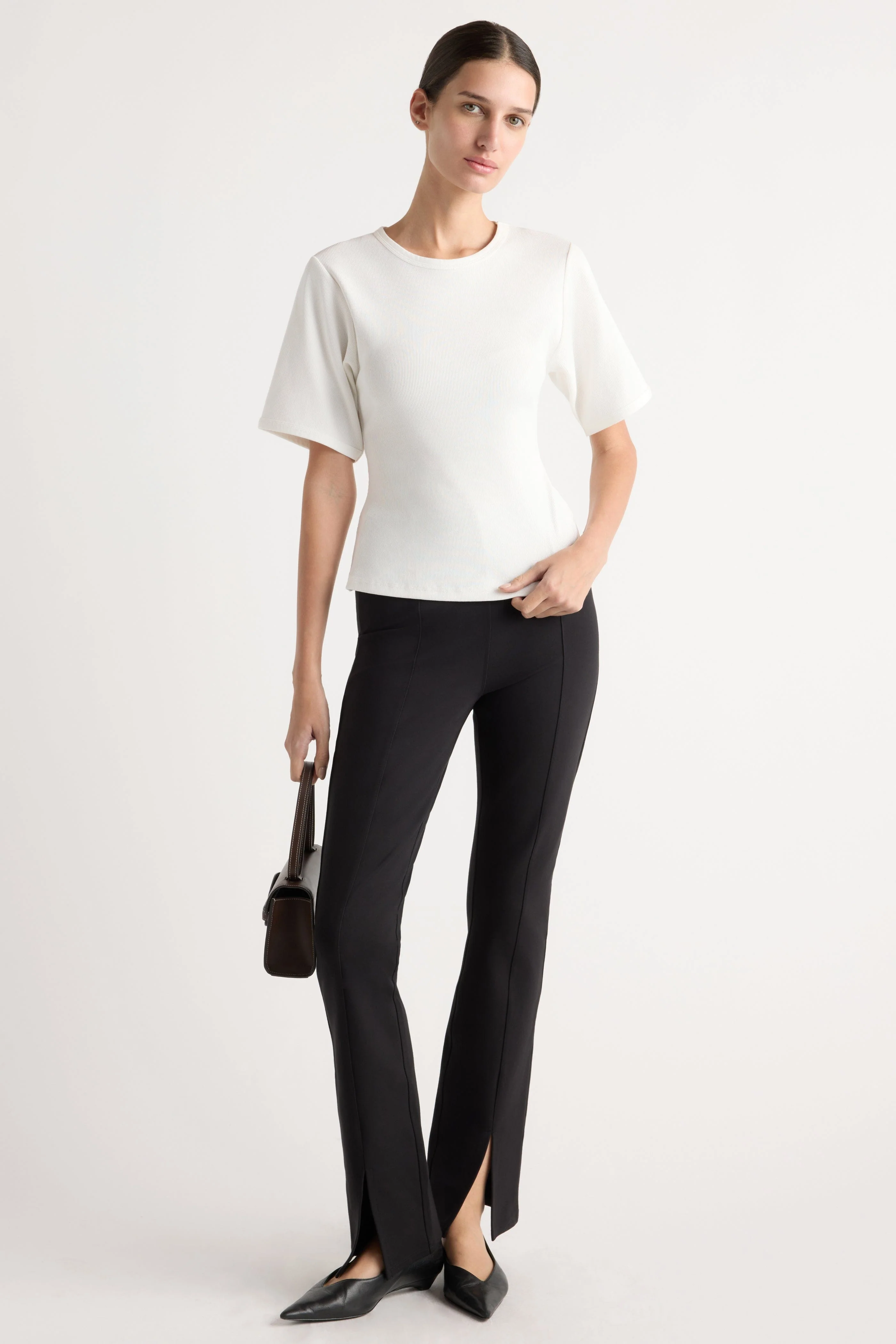 Reanne Ribbed Sculpted Crew-Neck Tee - Image 7