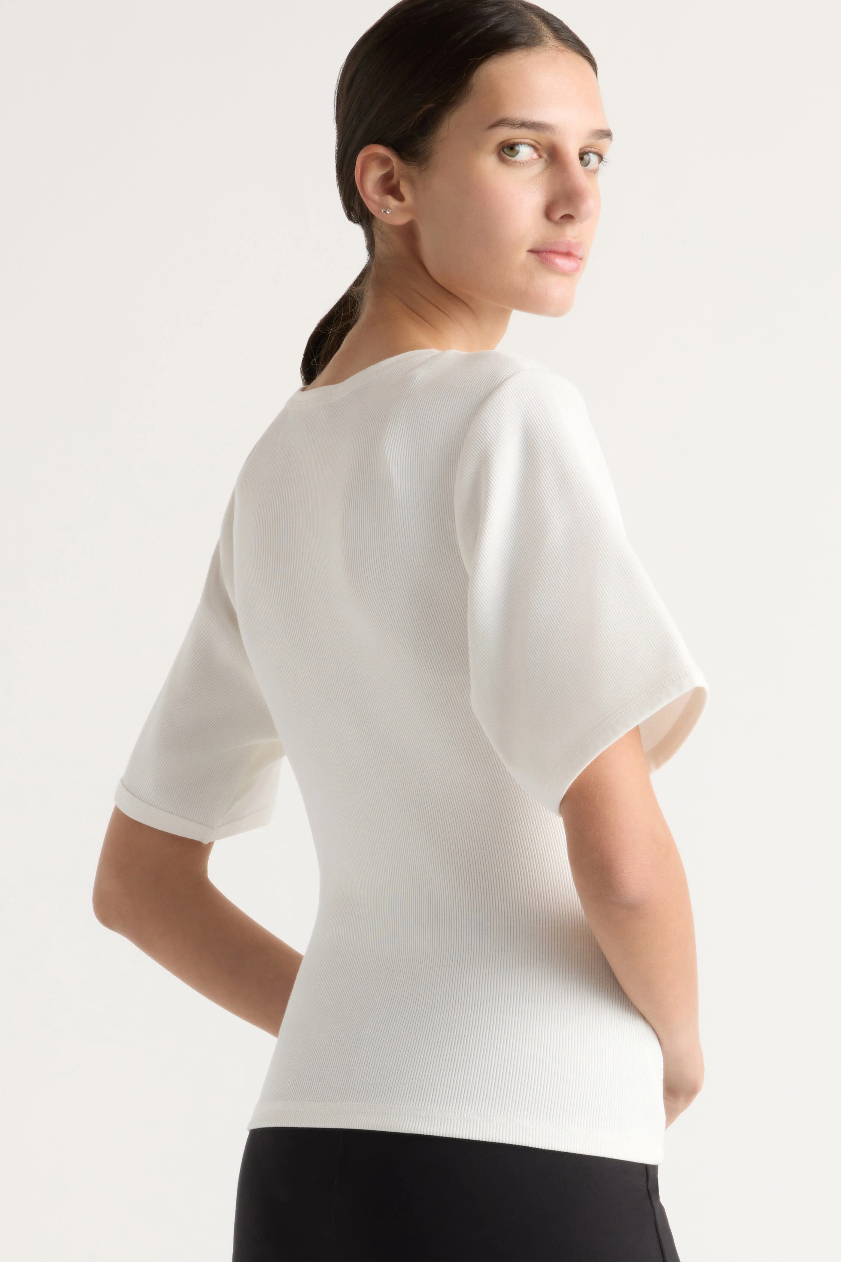 Reanne Ribbed Sculpted Crew-Neck Tee - Image 8