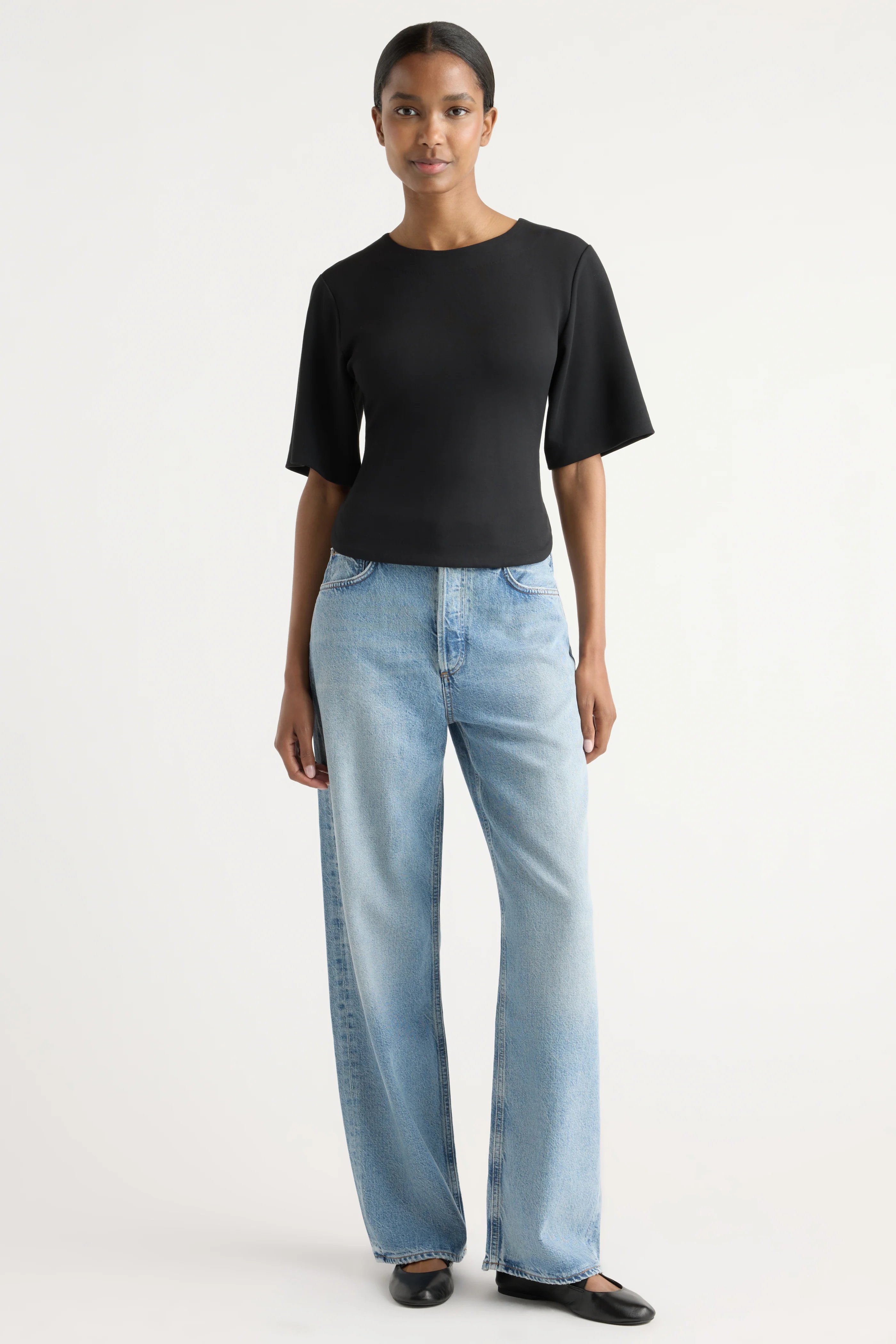 Reem Sculpted Curved-Hem Tee - Image 3