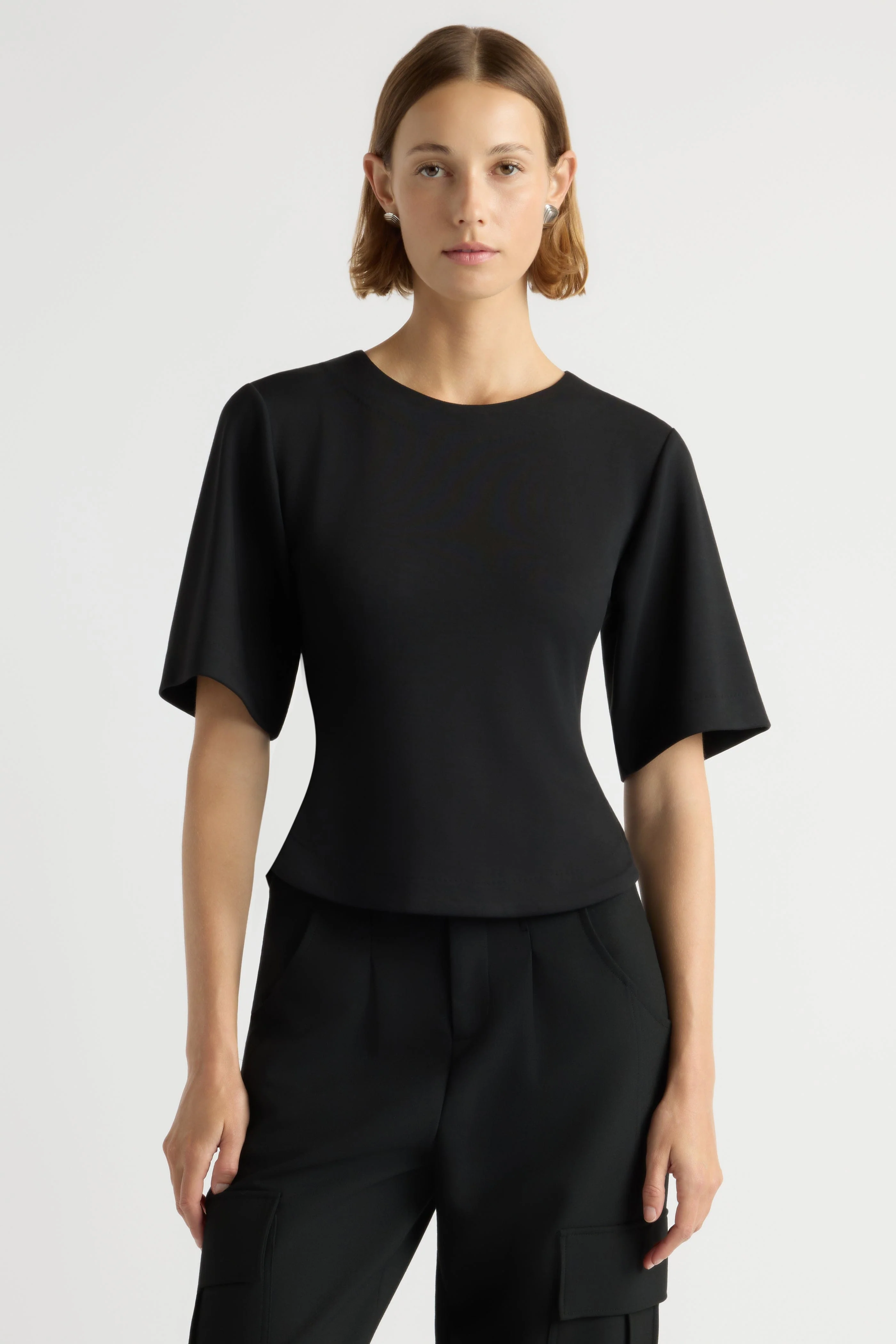 Reem Sculpted Curved-Hem Tee - Image 6