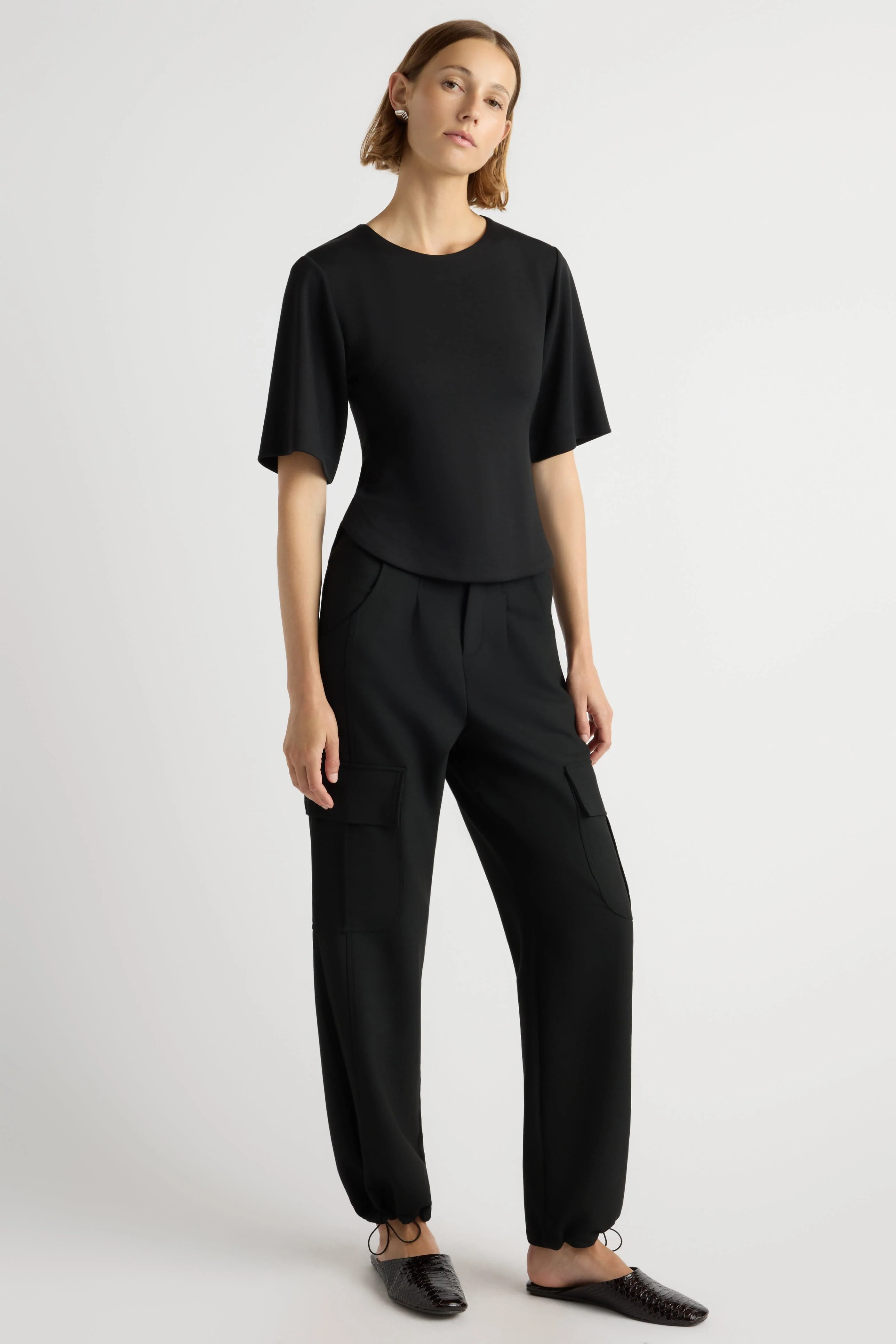 Reem Sculpted Curved-Hem Tee - Image 7