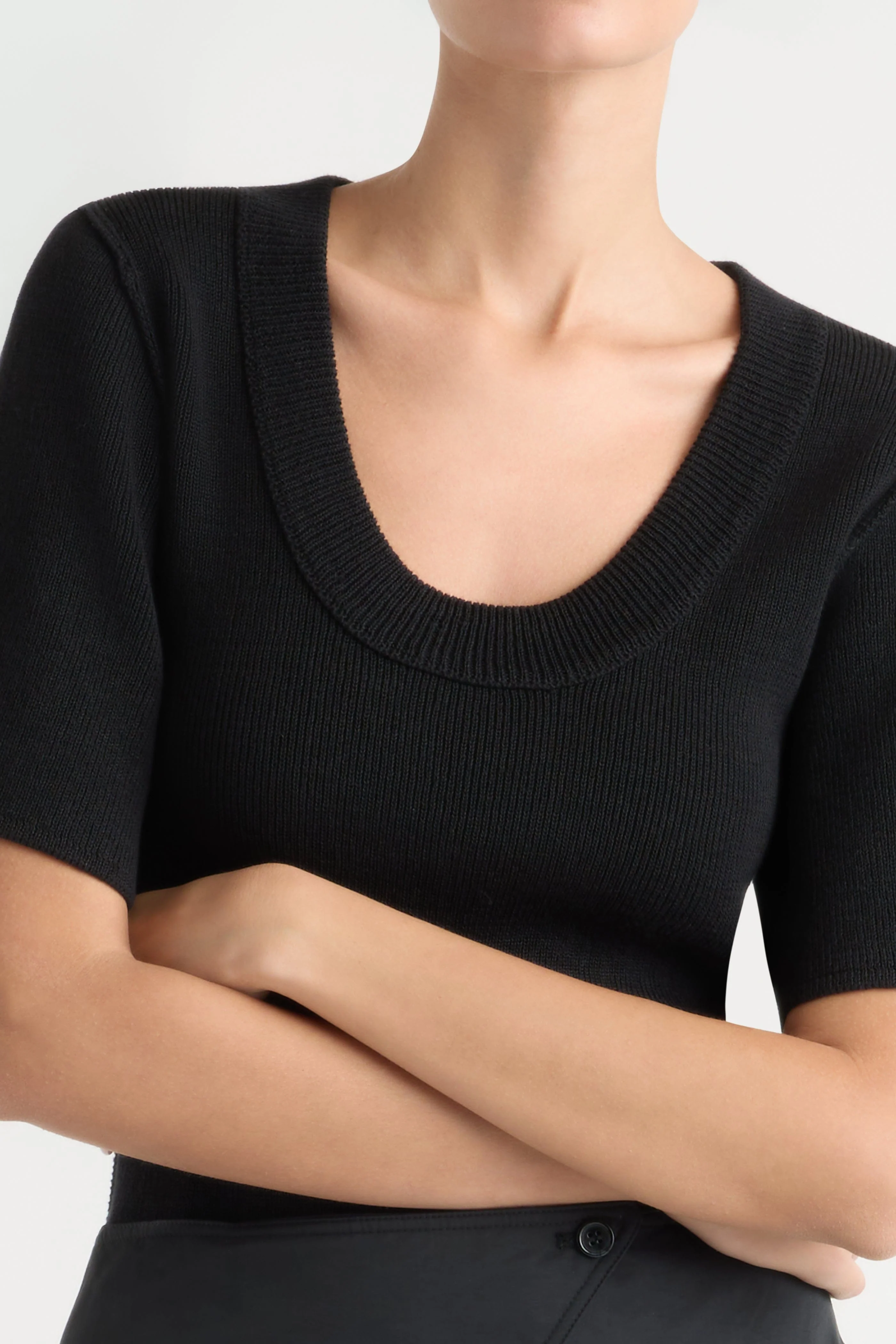 Reina Sculpted Scoop-Neck Knit Top - Image 4