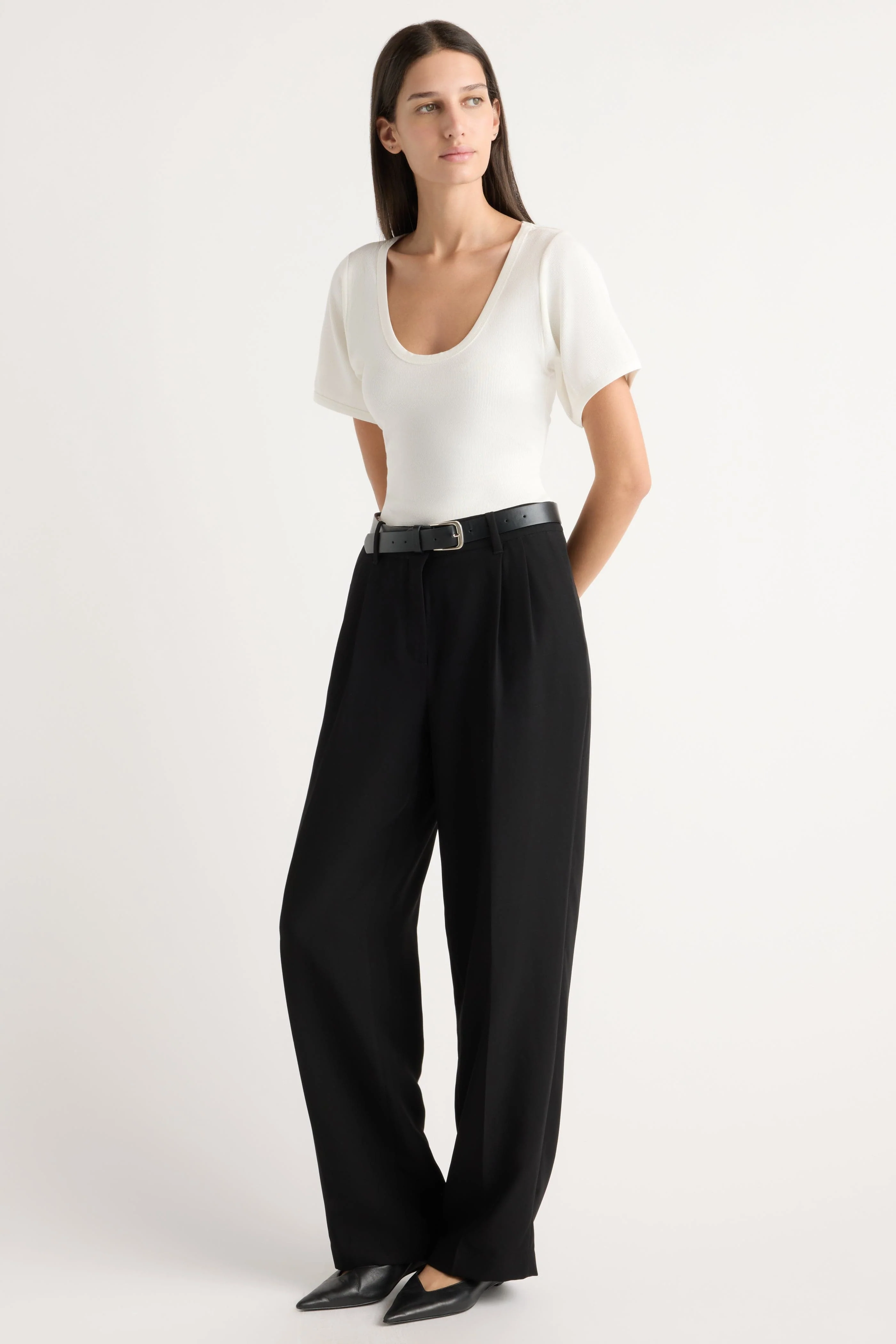 Renee Sculpted Scoop-Neck Tee - Image 3