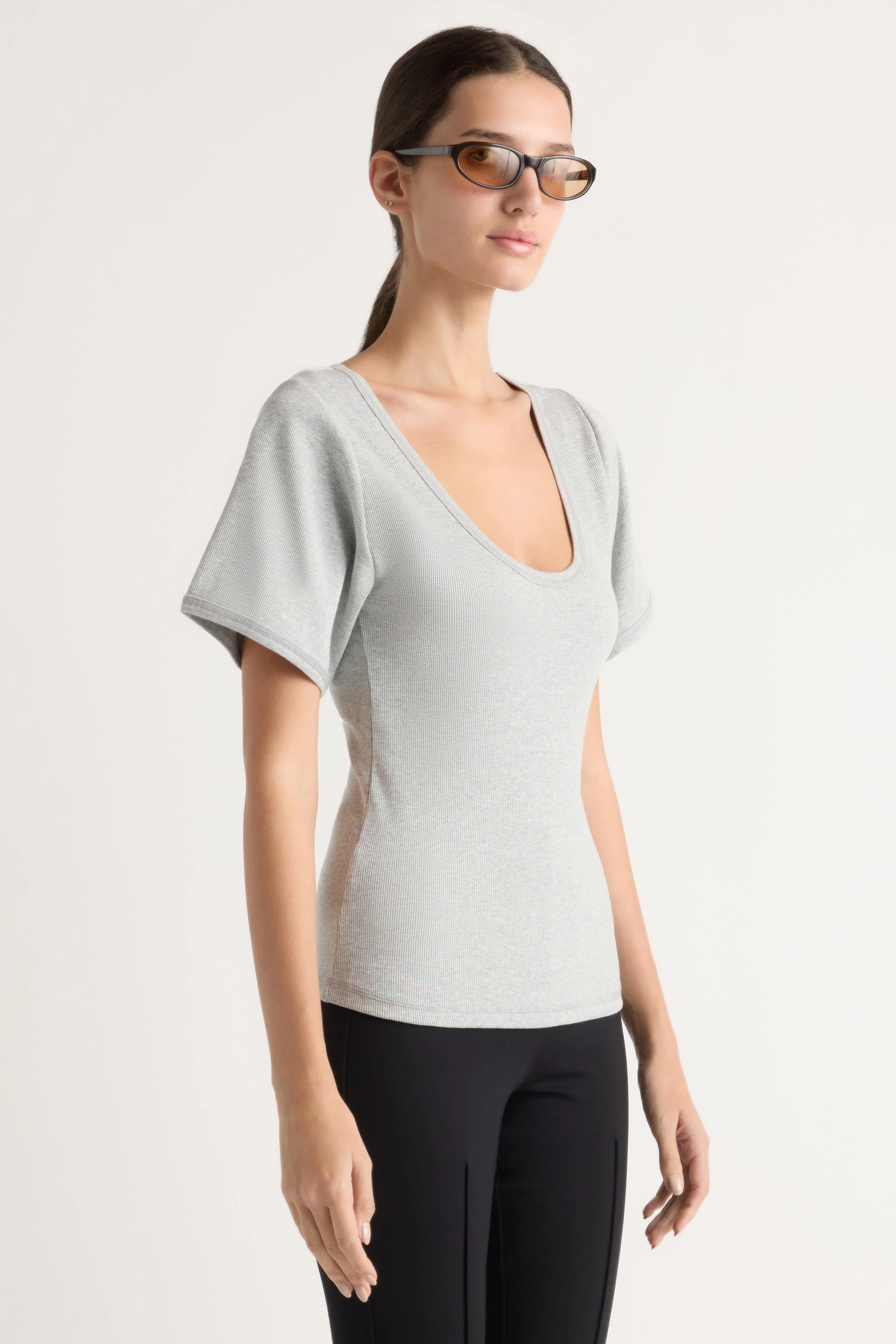 Renee Sculpted Scoop-Neck Tee - Image 2