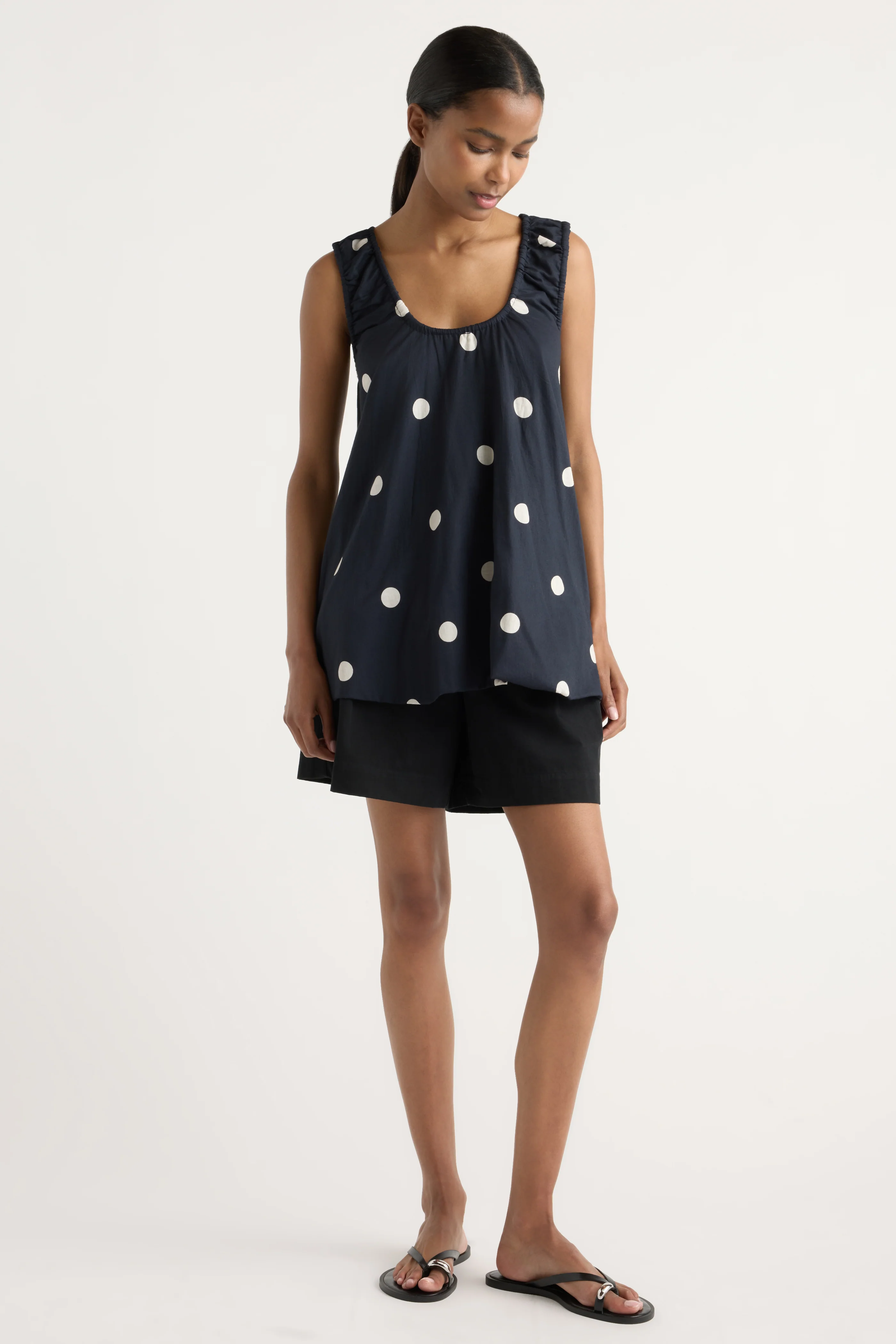 Saehee Lightweight Polka Dot Tunic Top - Image 5