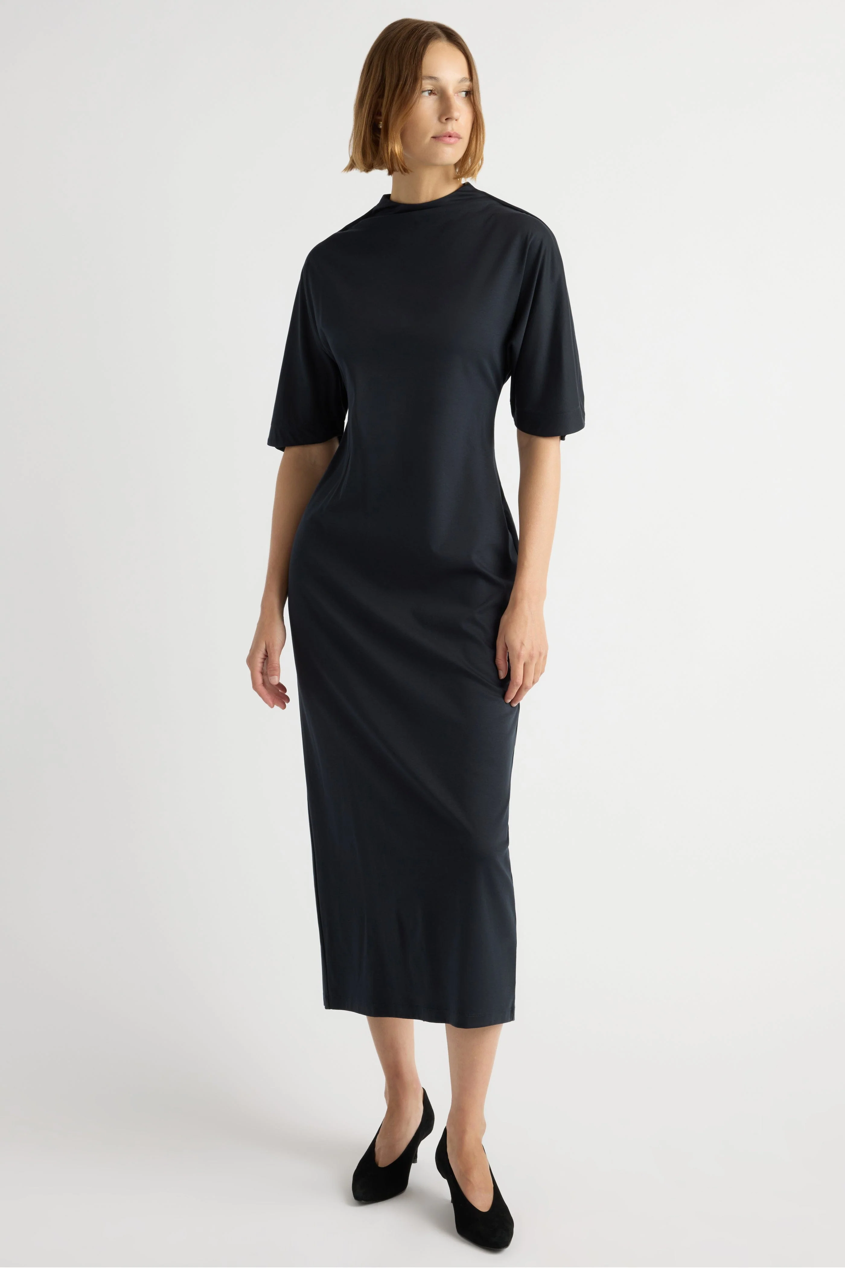 Seren Pima-Cotton Foldover-Sleeve Dress - Image 5
