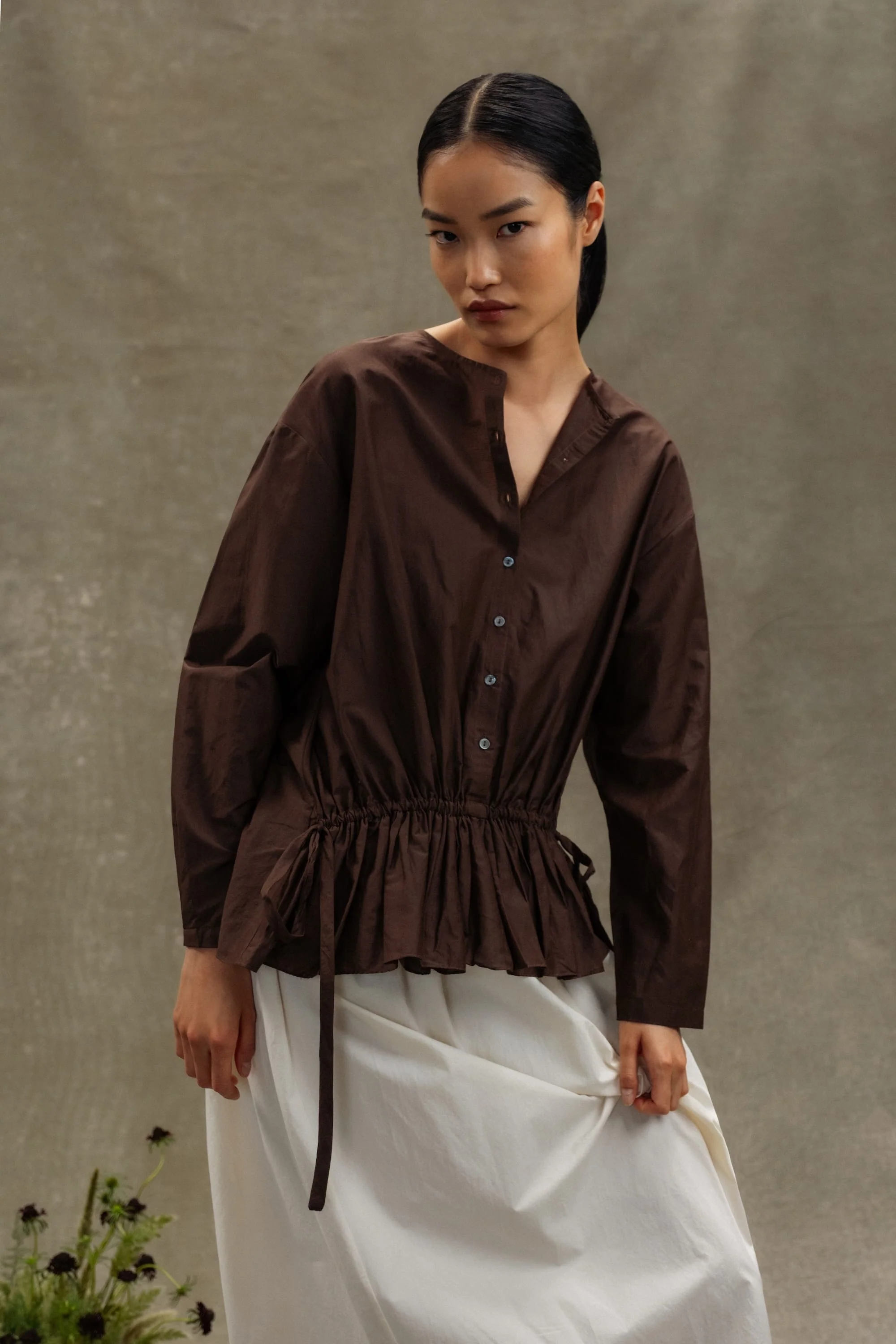 Sinead Cotton-Silk Ruffle Tunic Blouse - Image 7