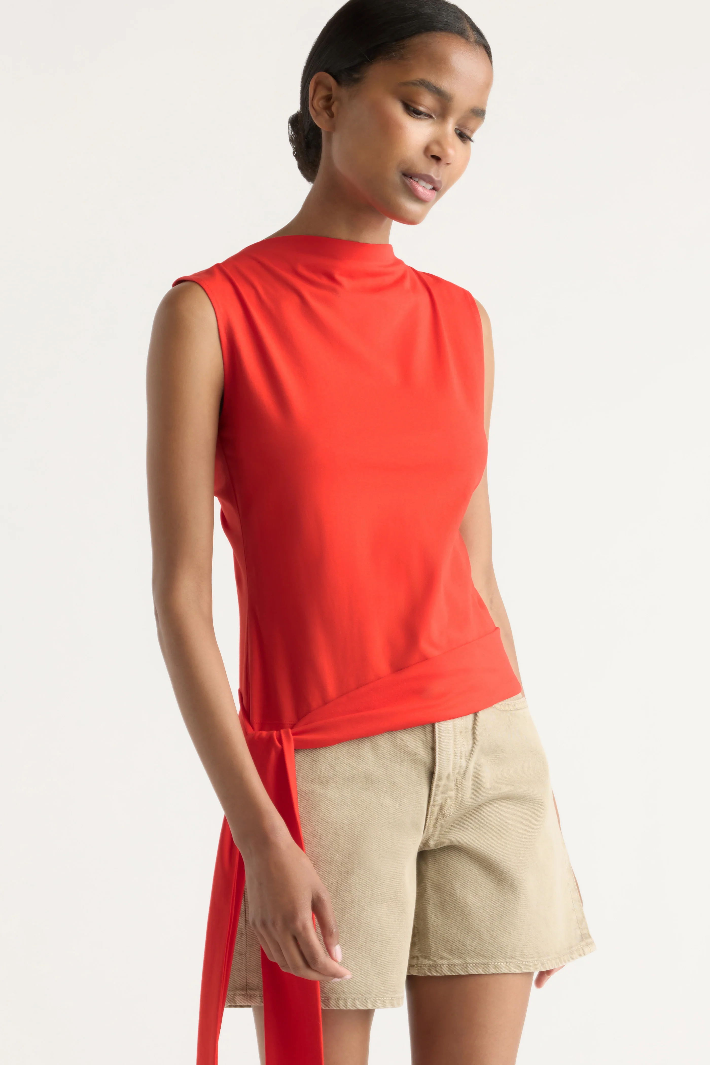 Sylvia Tie-Hem Slit-Neck Tank - Image 3