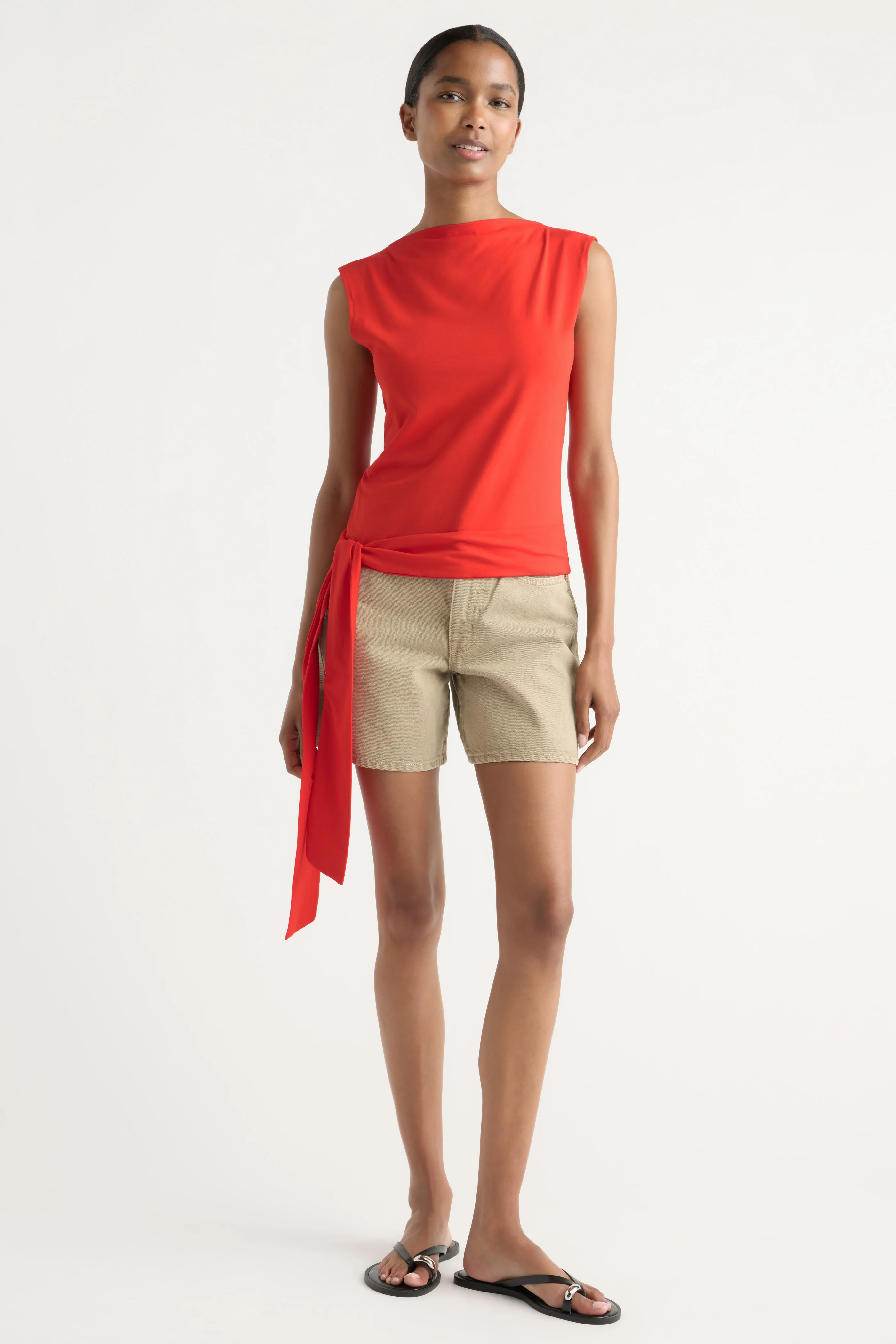 Sylvia Tie-Hem Slit-Neck Tank - Image 4