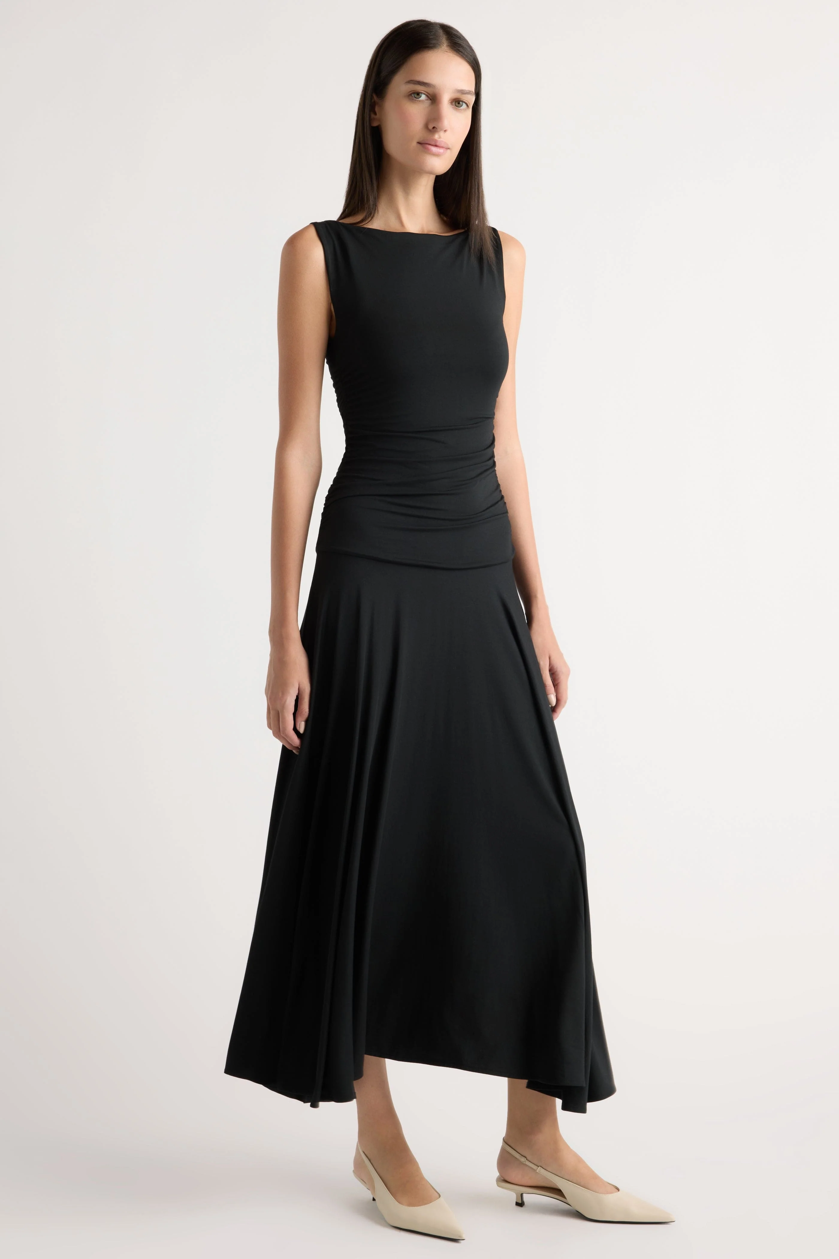Tamsin Ruched Drop-Waist Maxi Dress - Image 4