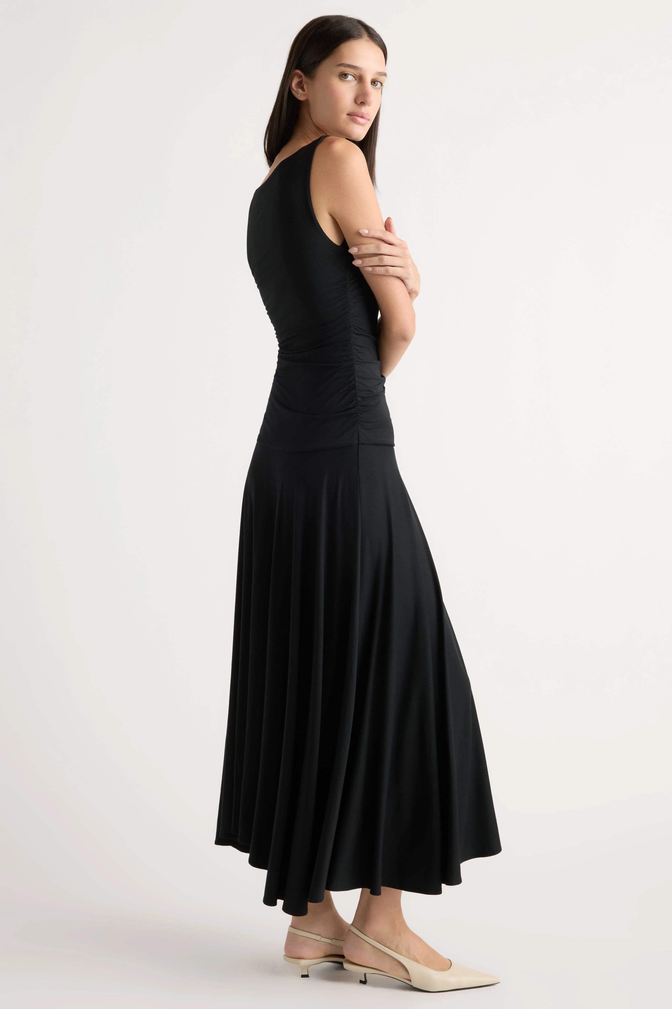 Tamsin Ruched Drop-Waist Maxi Dress - Image 6