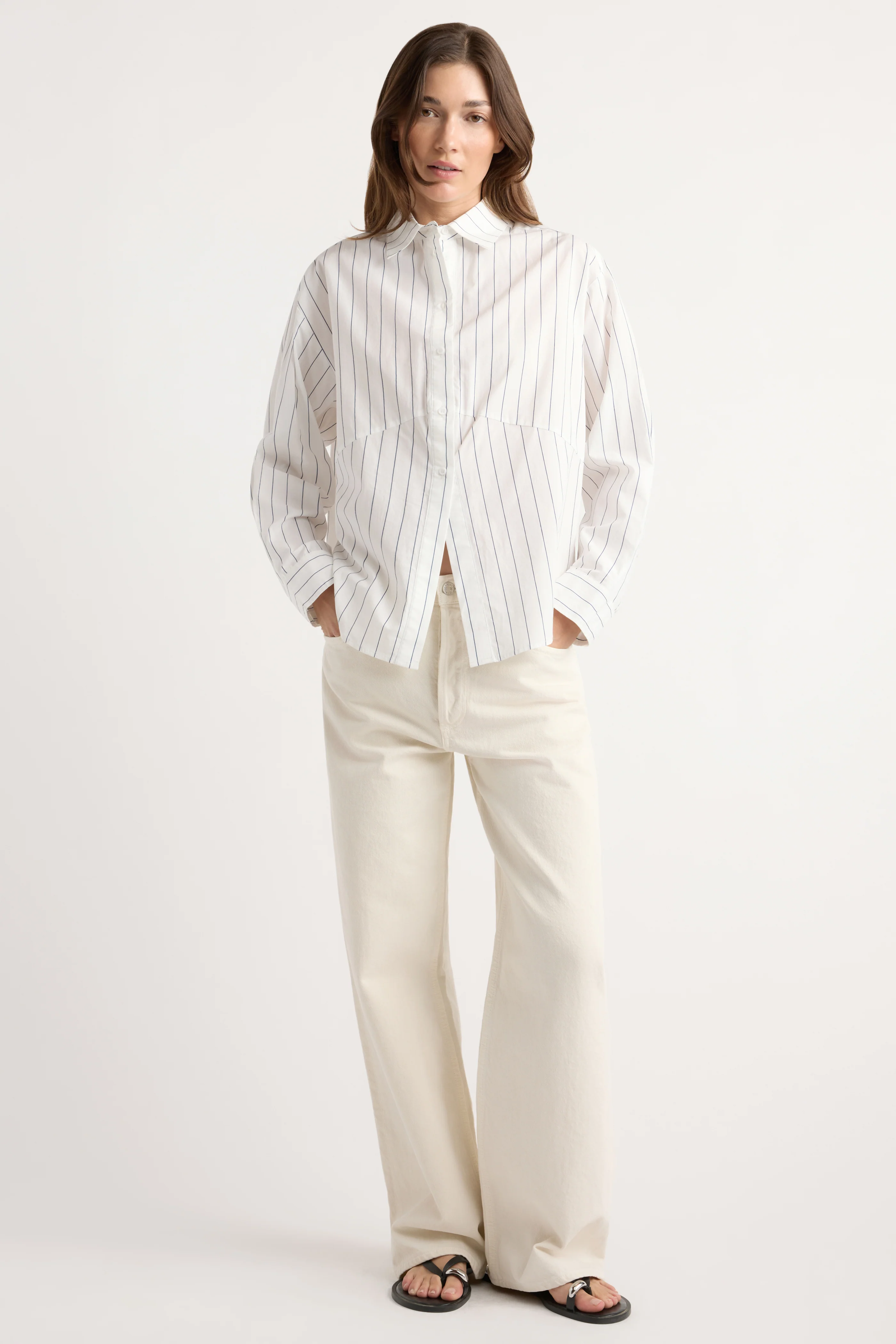 Tarinah Front-Split Striped Shirt - Image 4