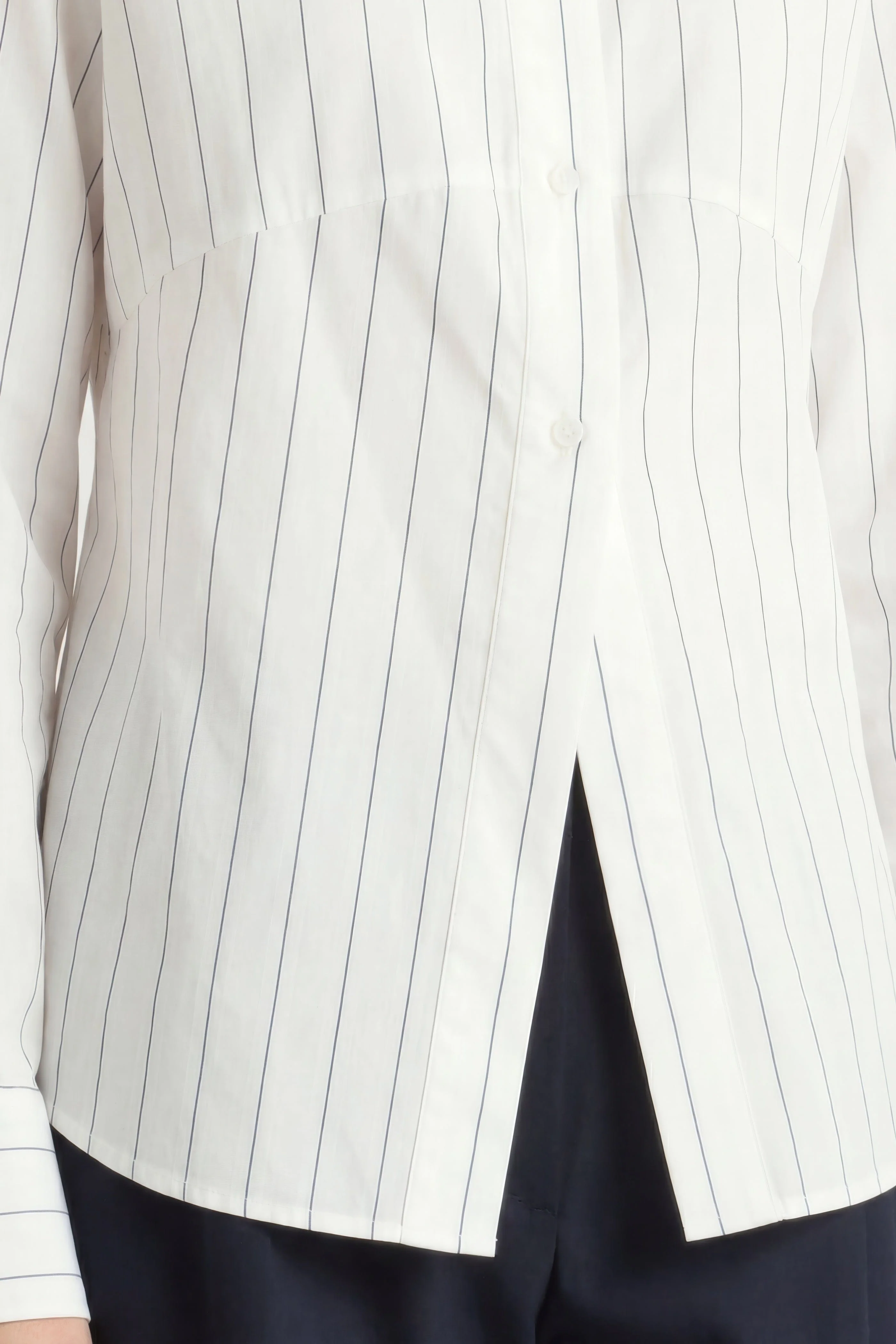 Tarinah Front-Split Striped Shirt - Image 5