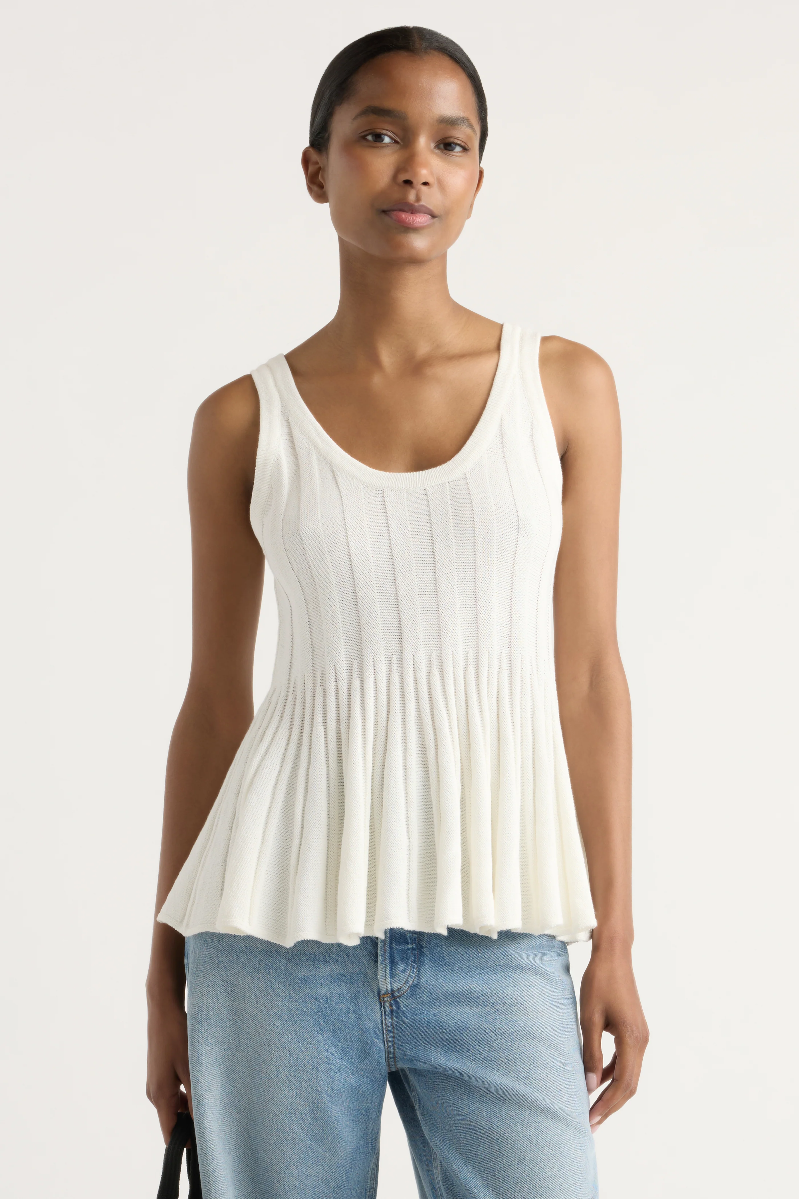 Valentina Ribbed Peplum Knit Tank - Image 5