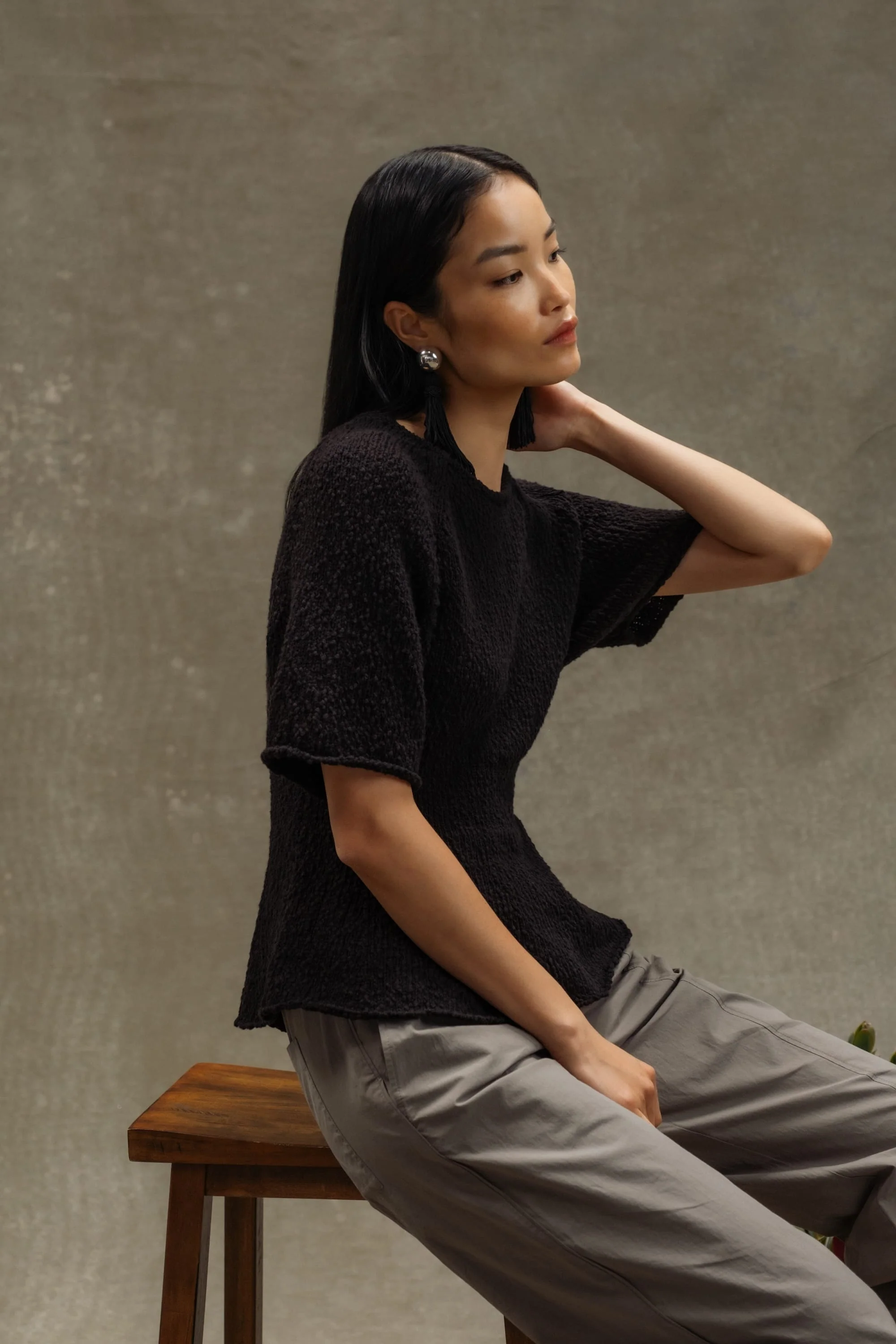 Valetta Organic Cotton Sculpted Knit Top - Image 8