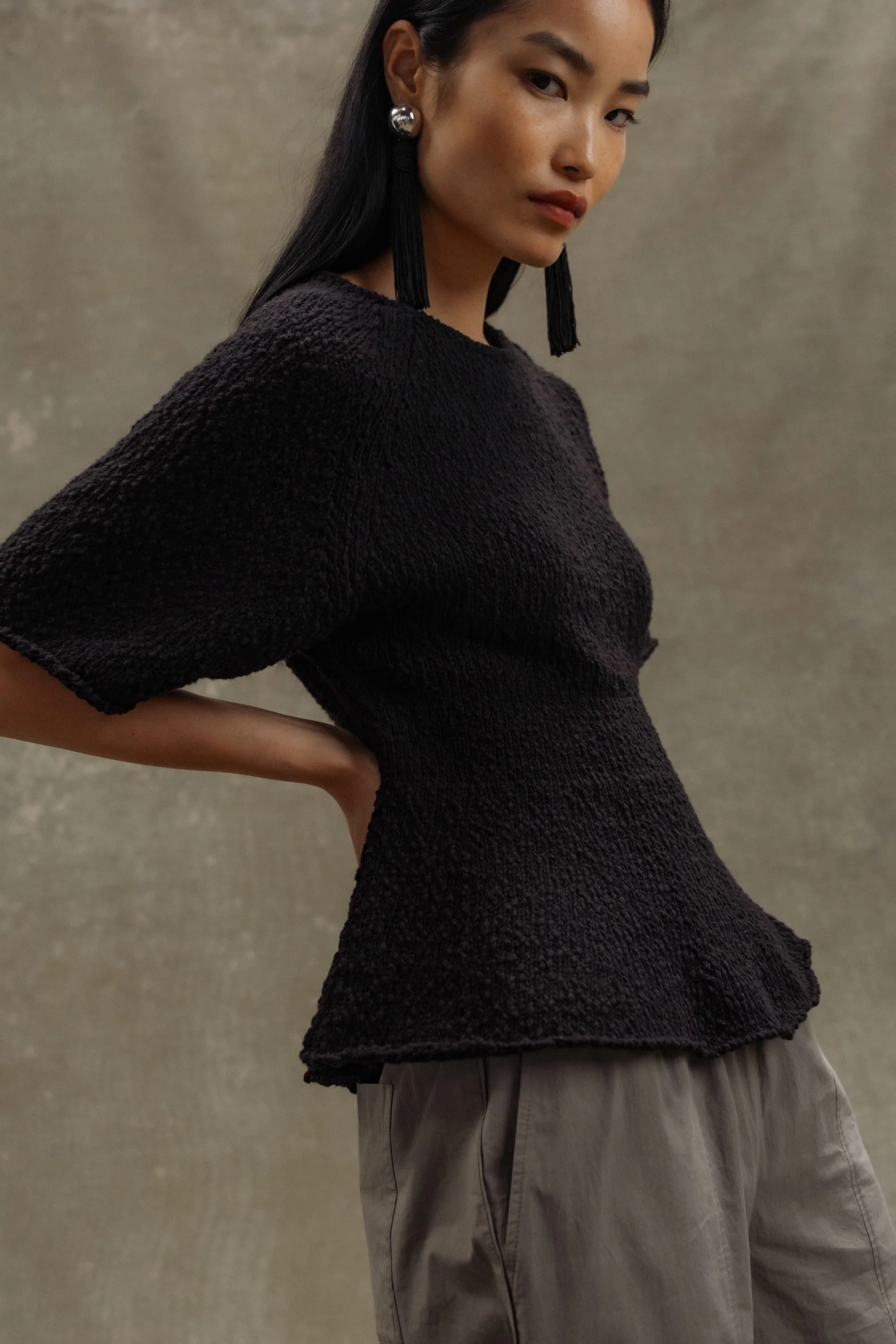 Valetta Organic Cotton Sculpted Knit Top - Image 9
