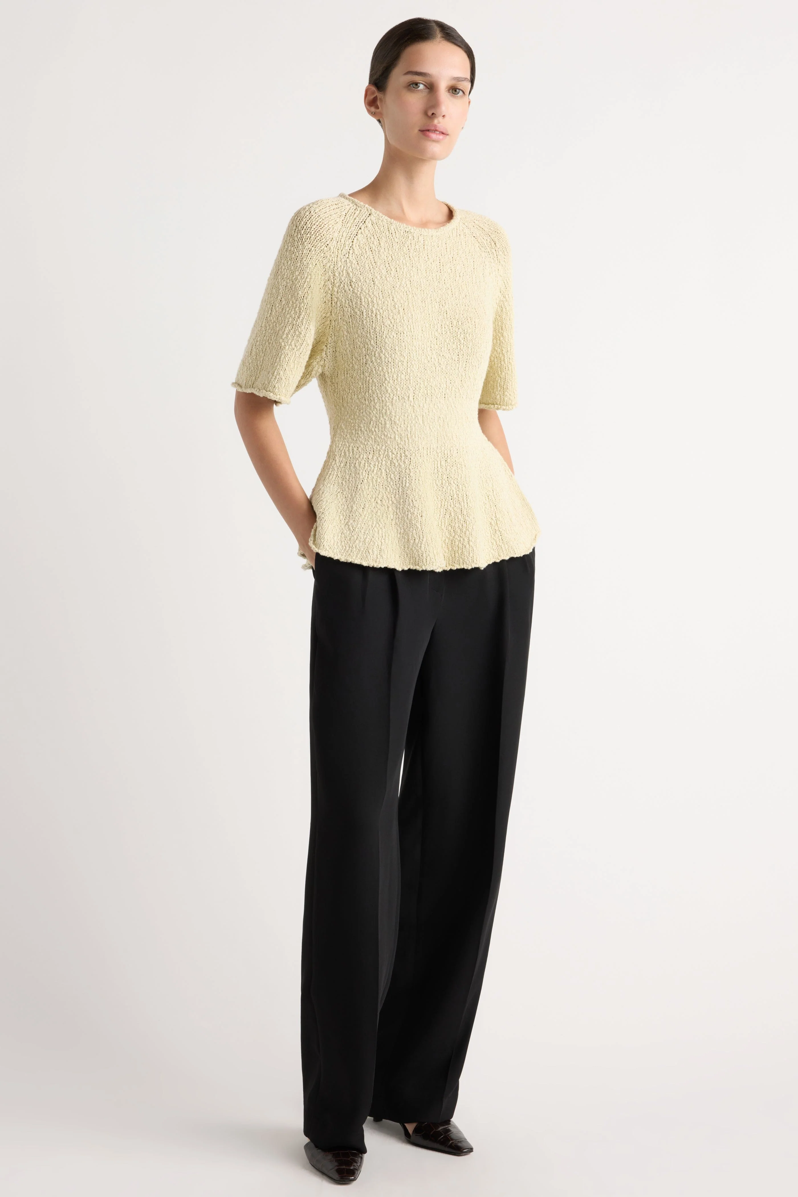 Valetta Organic Cotton Sculpted Knit Top - Image 2
