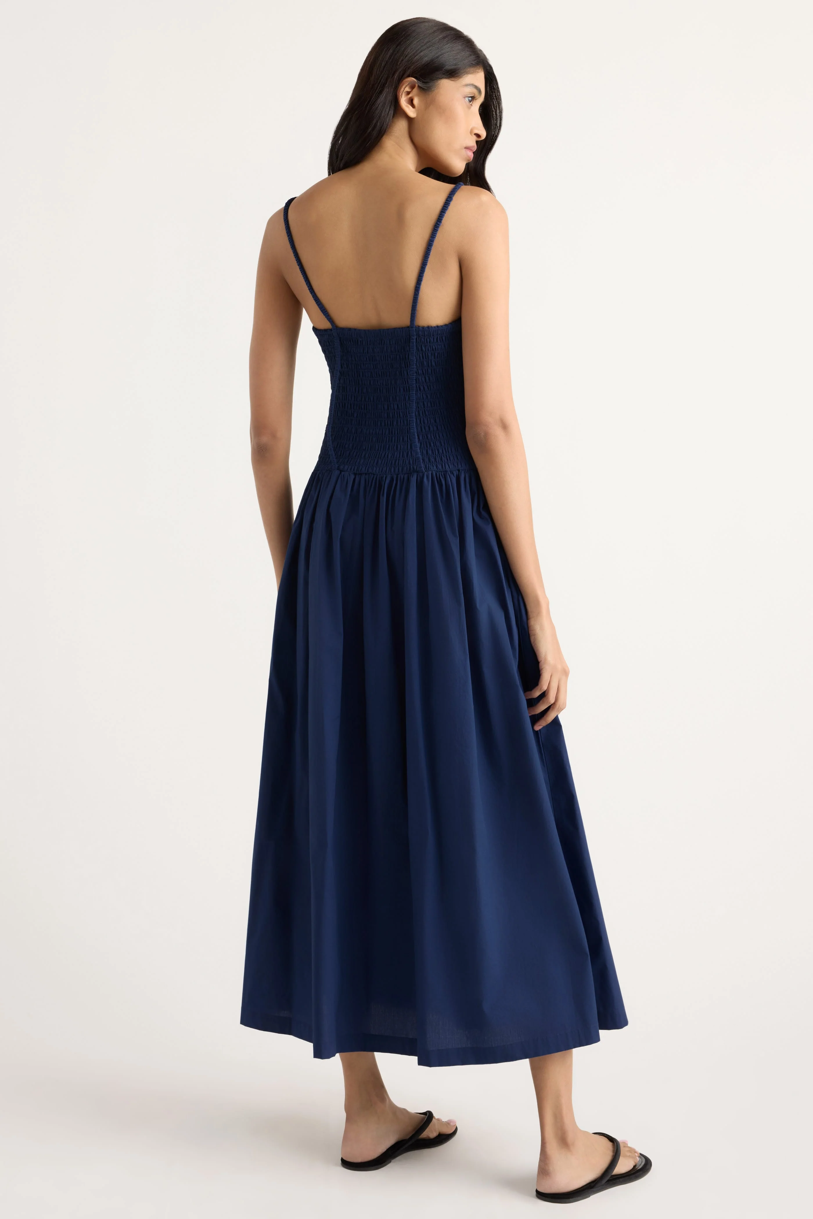 Venus Smocked Organic Cotton Midi Dress - Image 6