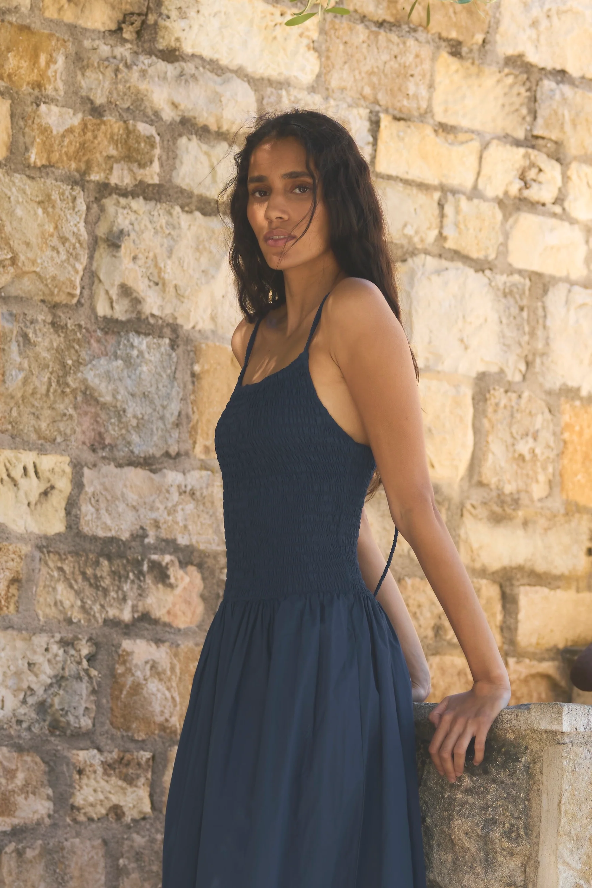Venus Smocked Organic Cotton Midi Dress - Image 9