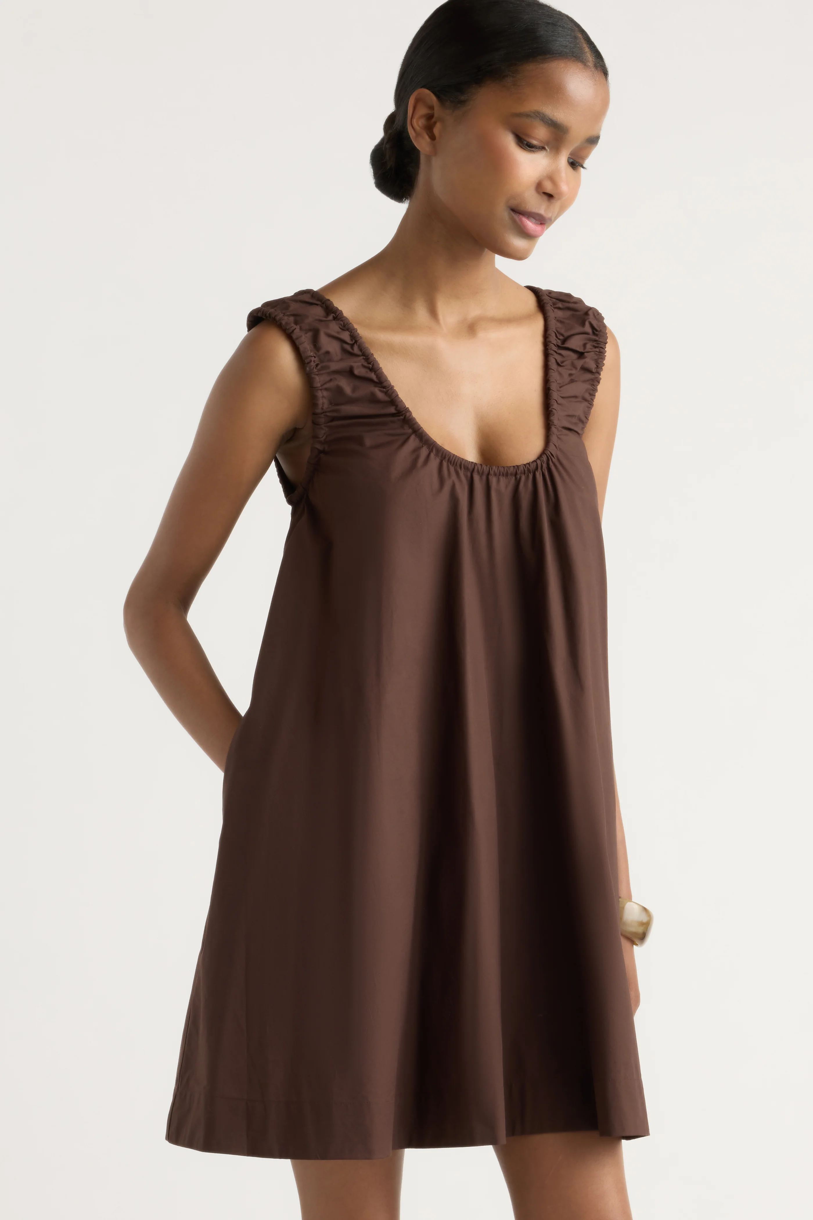 Winnie Organic Cotton U-Neck Mini Dress - Image 3
