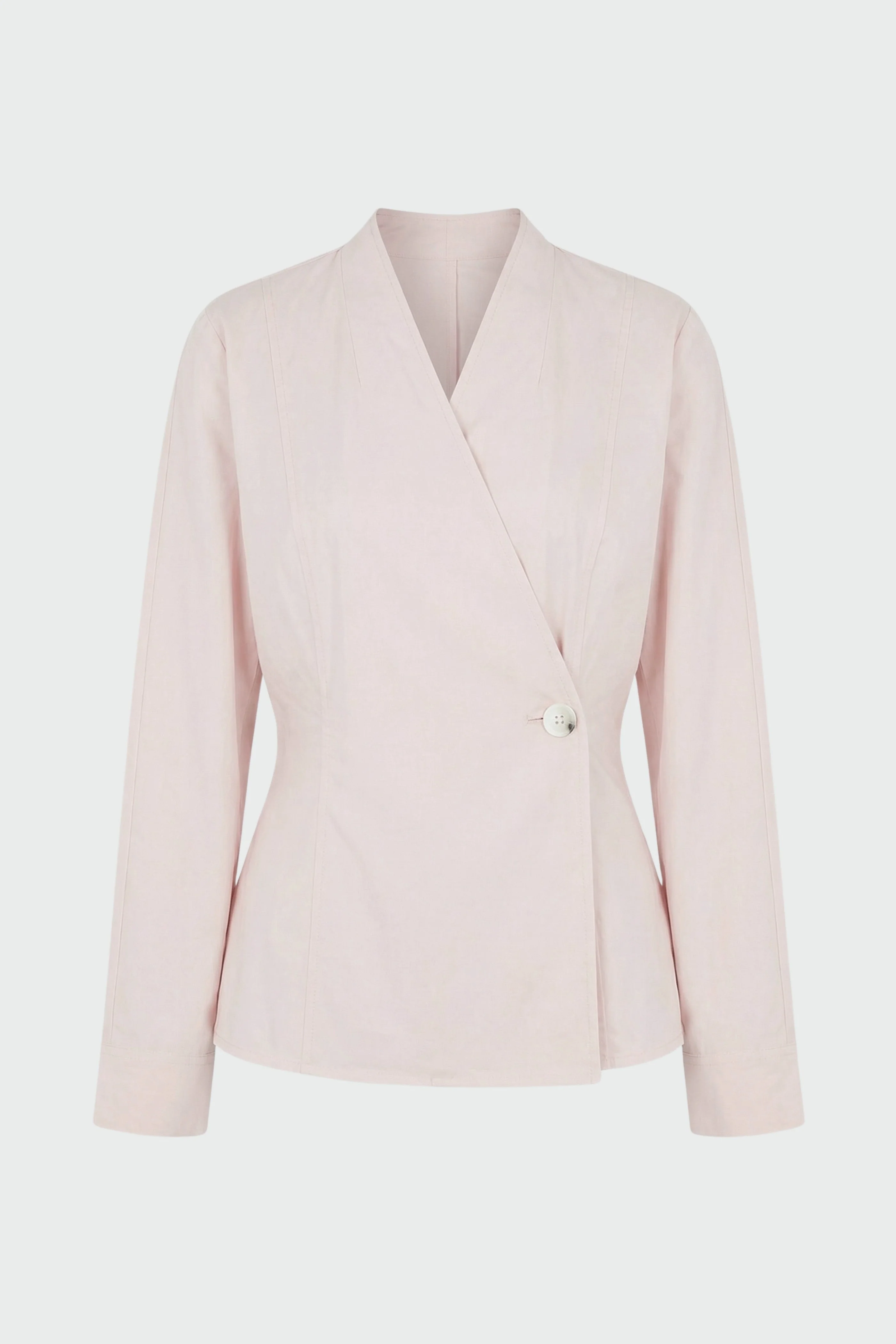 Zainab Sculpted Cotton Poplin Wrap Blouse - Image 9