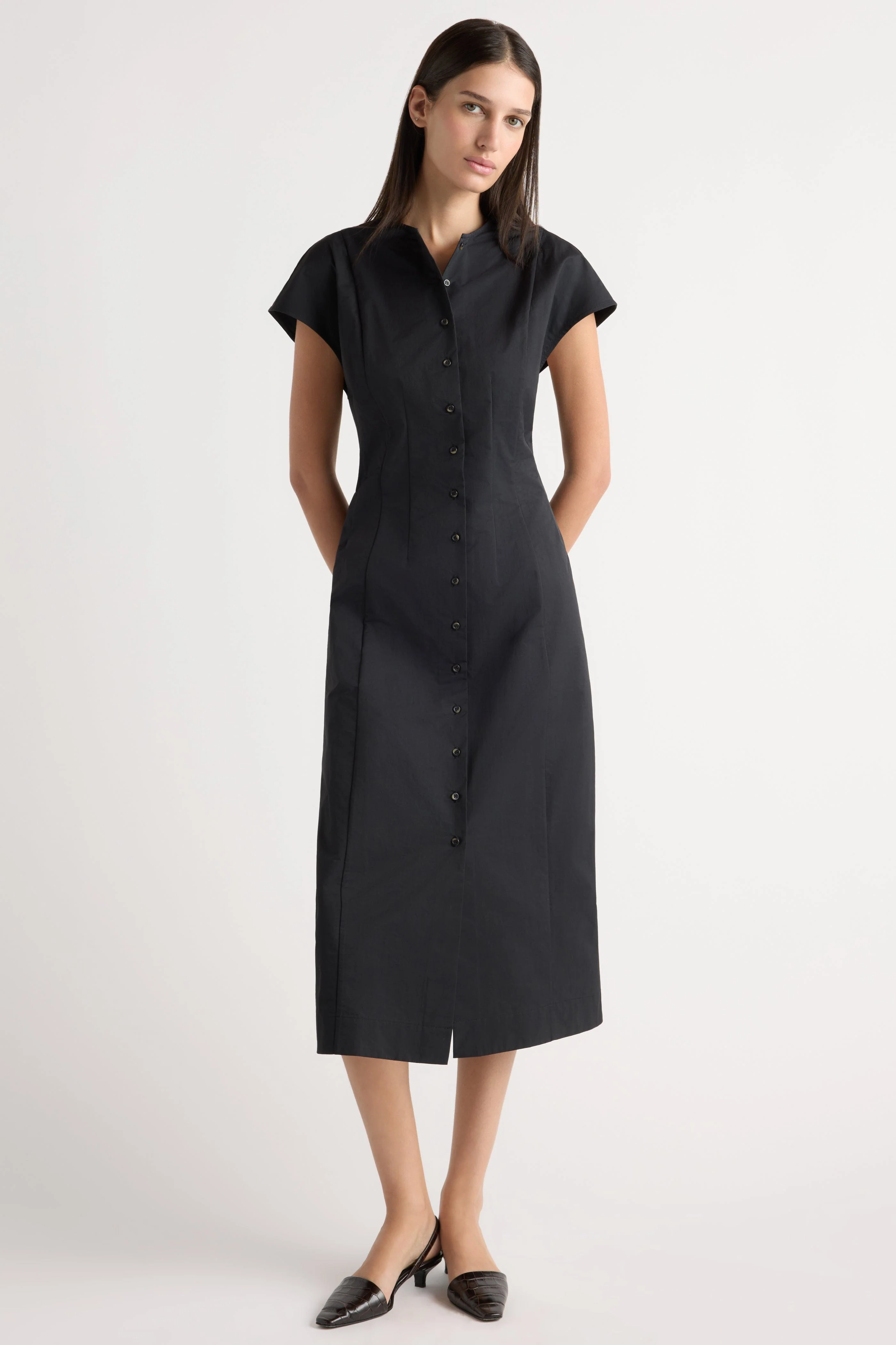 Zarine Sculpted Button Dress - Image 2