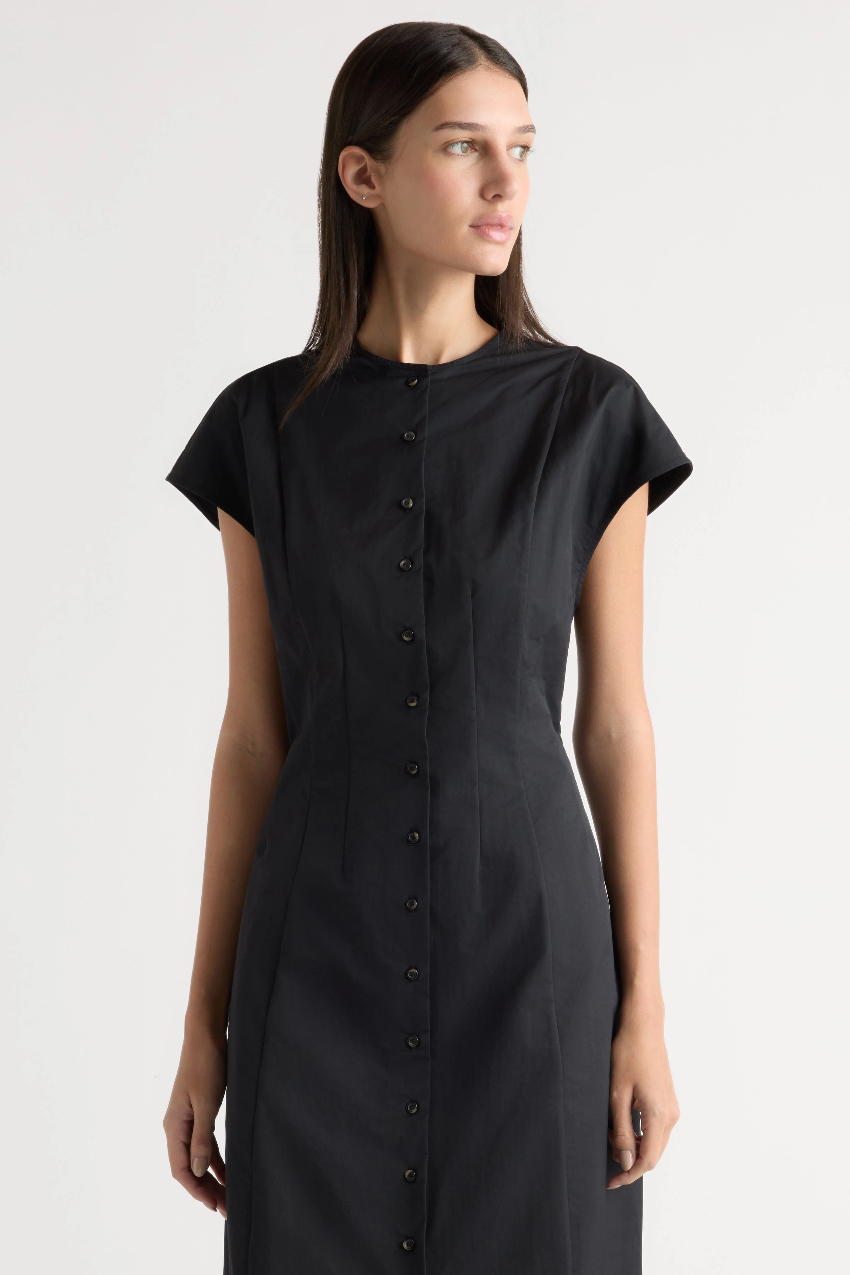 Zarine Sculpted Button Dress - Image 5